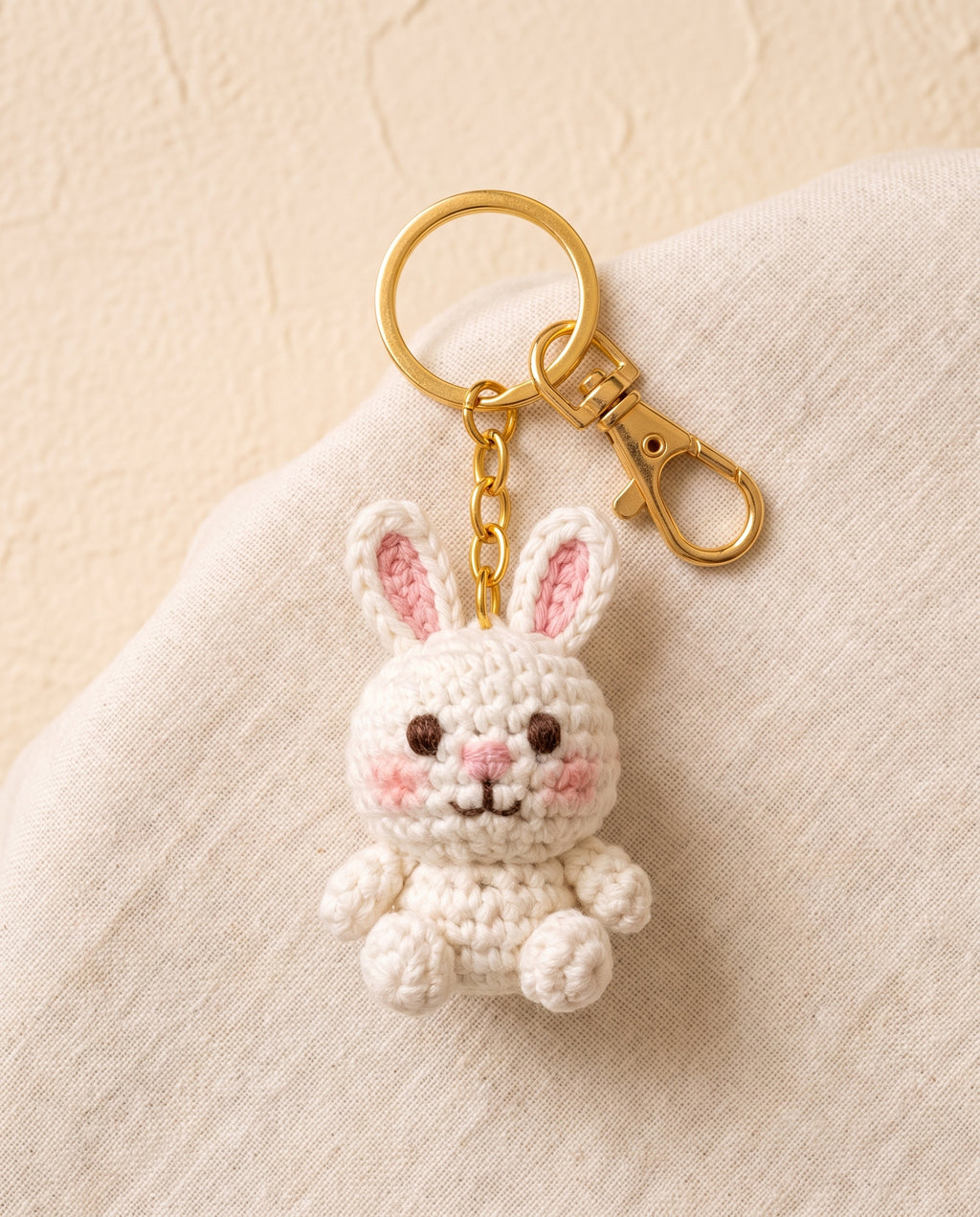 Crochet bunny keychain bag charm