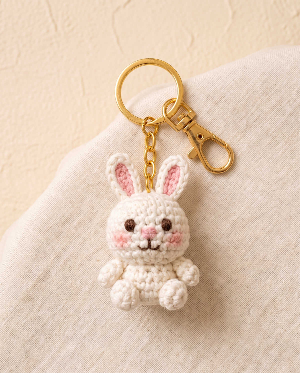 Crochet bunny keychain bag charm