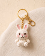 Crochet bunny keychain bag charm