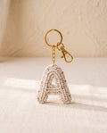 Crochet initial letter keychain bag charm
