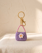 Crochet mini bag keychain bag charm