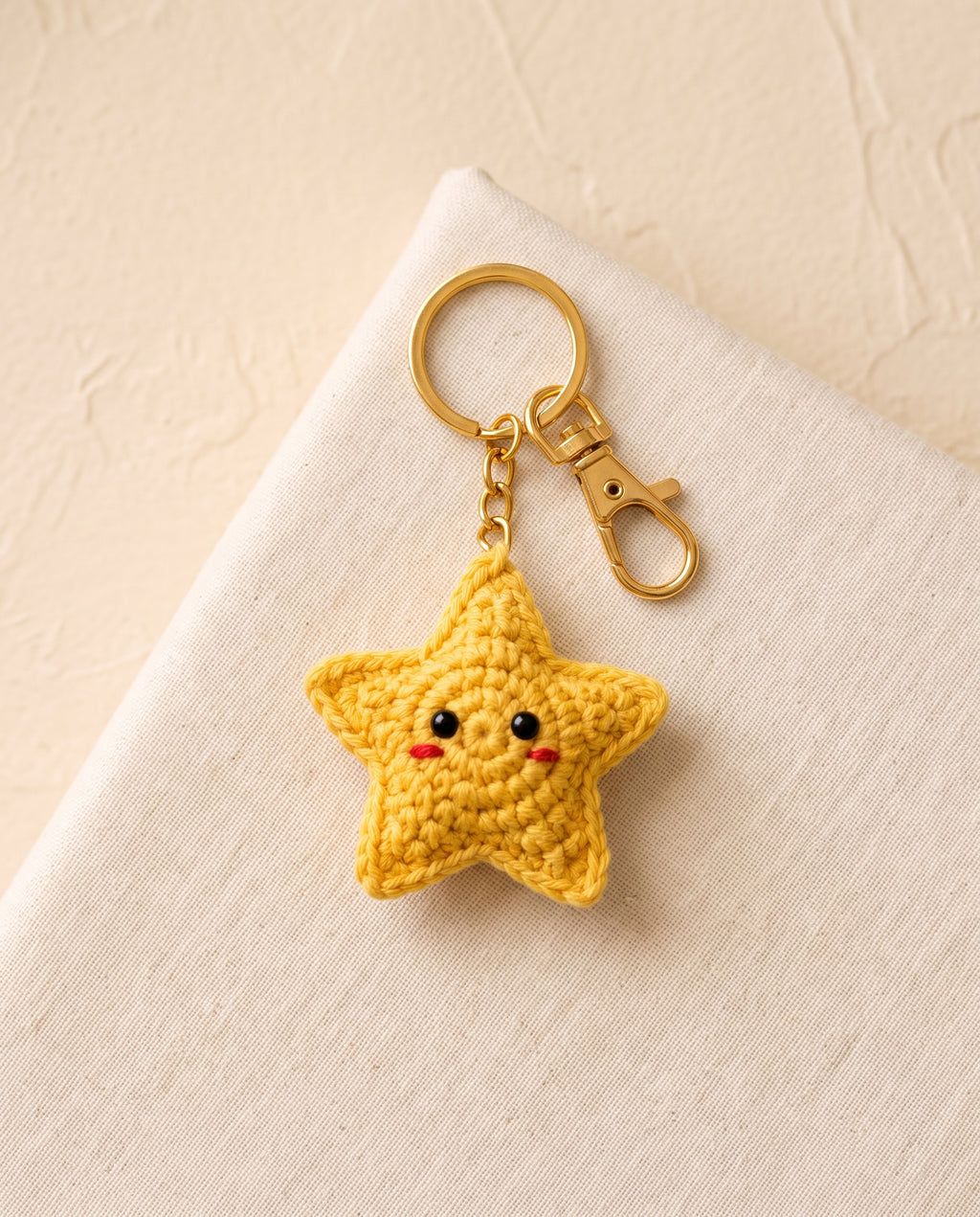 Crochet star keychain bag charm