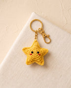 Crochet star keychain bag charm