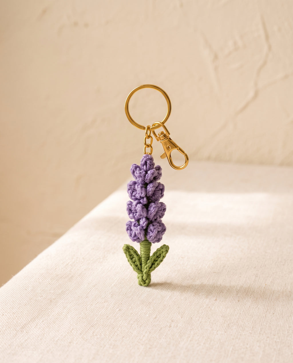 Crochet lavender keychain bag charm