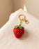 Crochet strawberry keychain bag charm