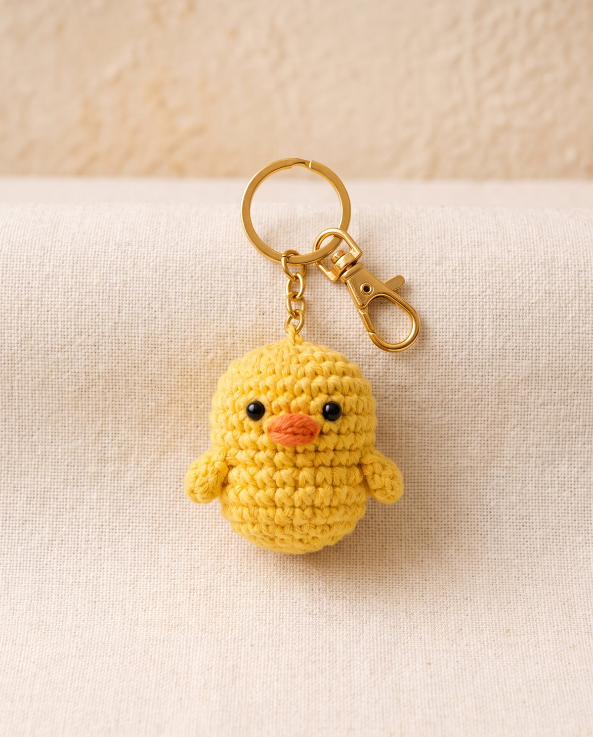 Crochet chick keychain bag charm