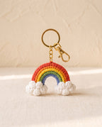 Crochet rainbow keychain bag charm
