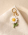 Crochet daisy keychain bag charm