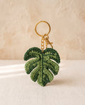 Crochet leaf keychain bag charm