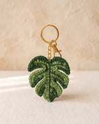 Crochet leaf keychain bag charm