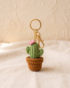Crochet cactus keychain bag charm