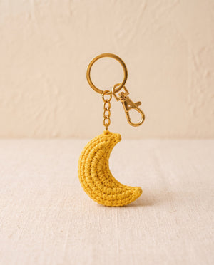 Crochet moon keychain bag charm