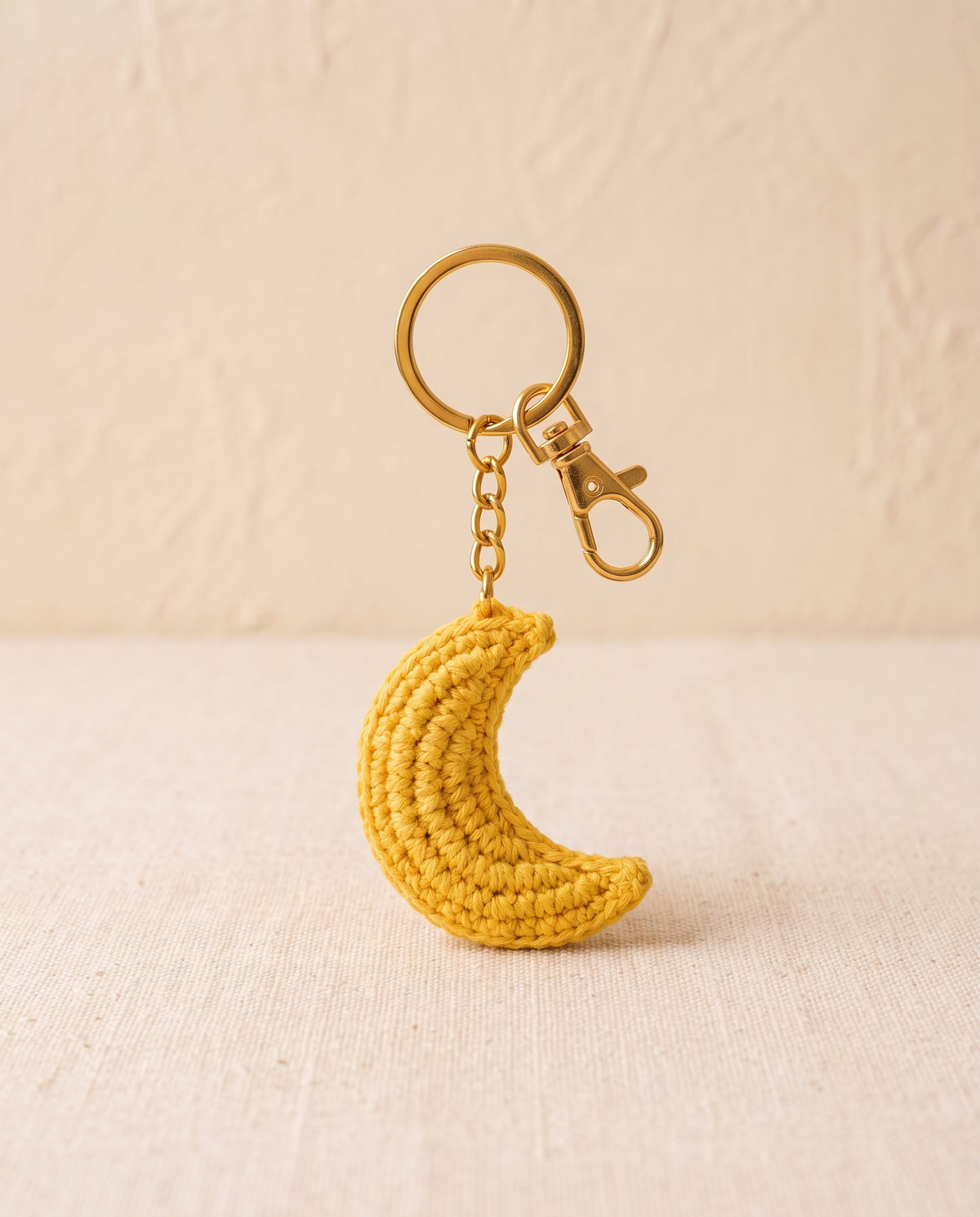 Crochet moon keychain bag charm