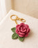 Crochet rose keychain bag charm