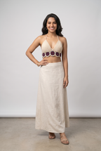 Ivory Halter Neck Crochet Crop Top — view 4