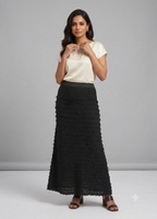Black Fringe Crochet Maxi Skirt — view 2
