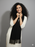 Handmade Scarf with Fringe Tassels Classic | Black