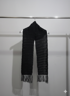 Handmade Scarf with Fringe Tassels Classic | Black