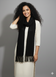 Black crochet fringe tassel scarf handmade by women artisans Narsapuram India