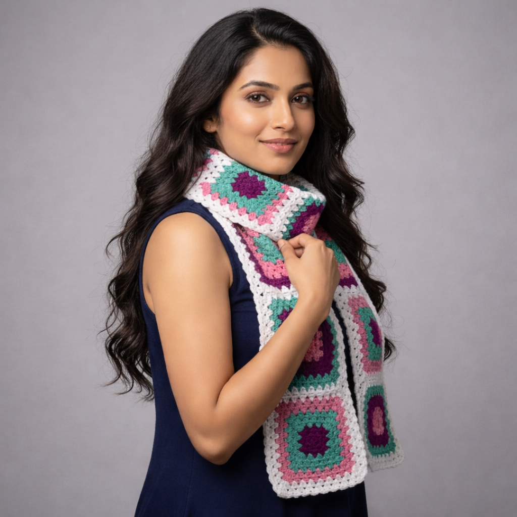 Crochet Square Scarf — view 4