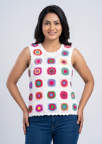 Floral Granny Square Top