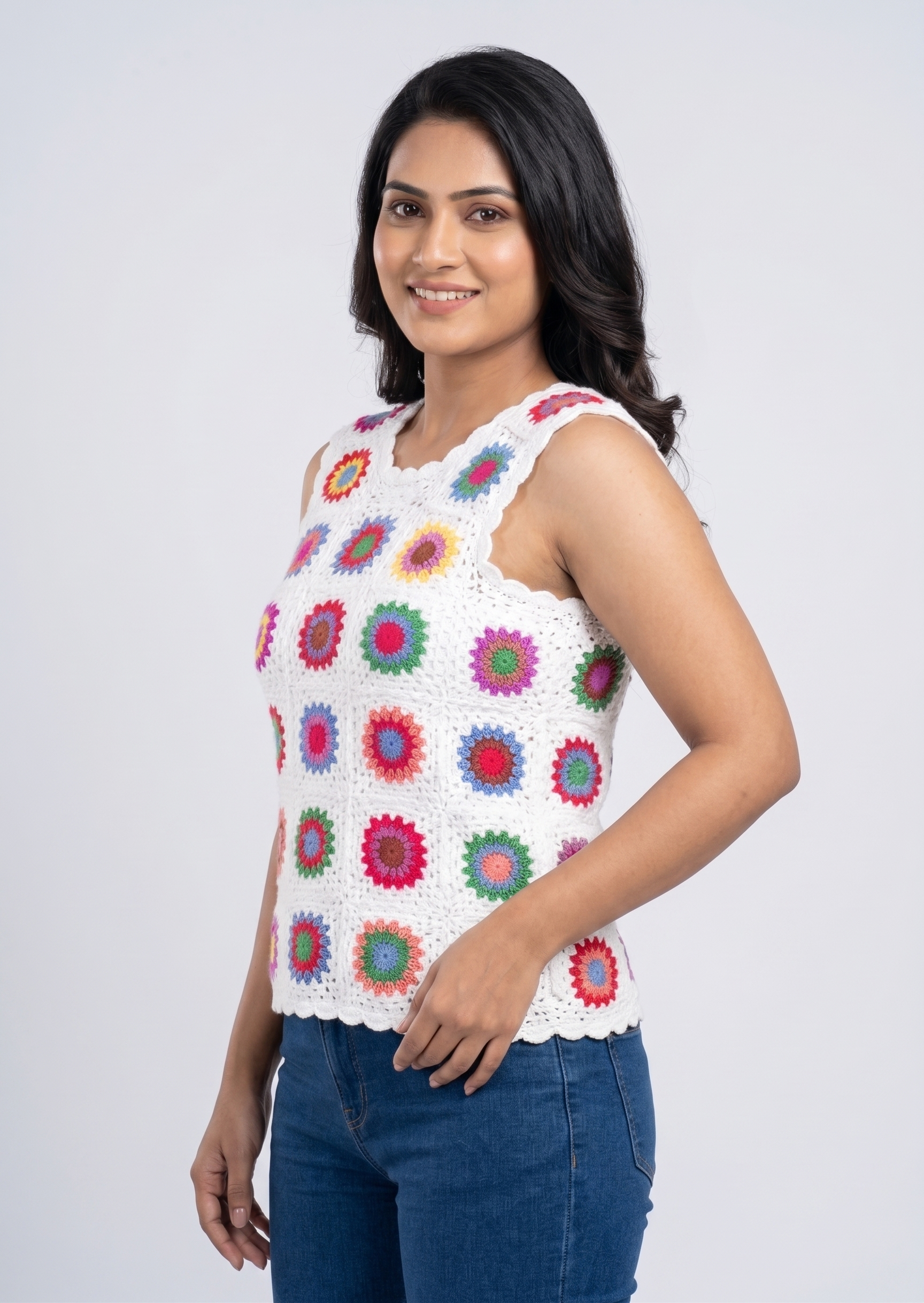 Floral Granny Square Top
