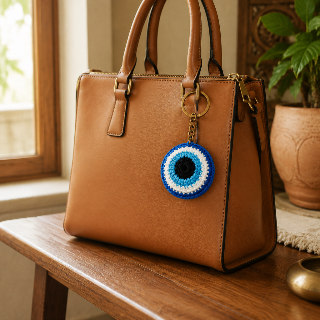 Crochet Blue Eye Keychain - view 3