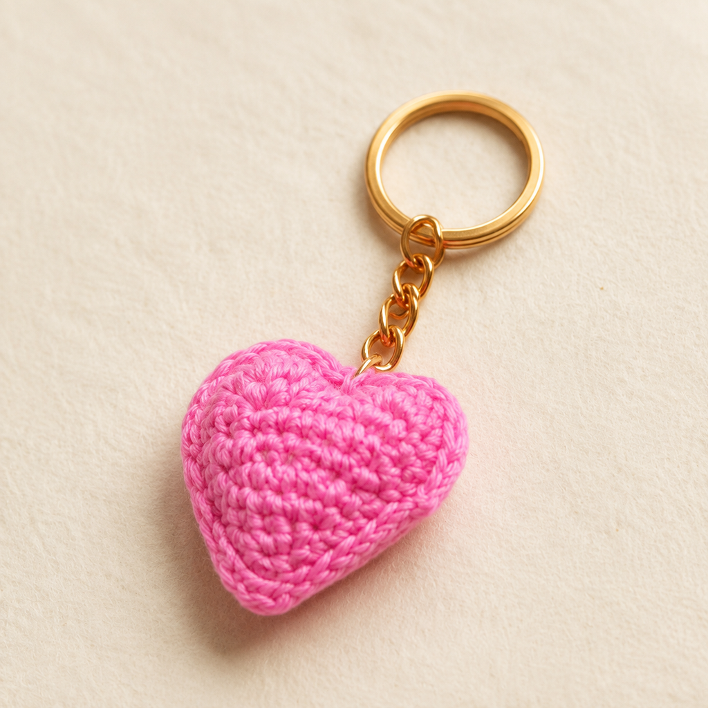 Crochet Heart Keychain - view 2