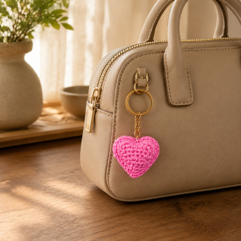 Crochet Heart Keychain - view 3