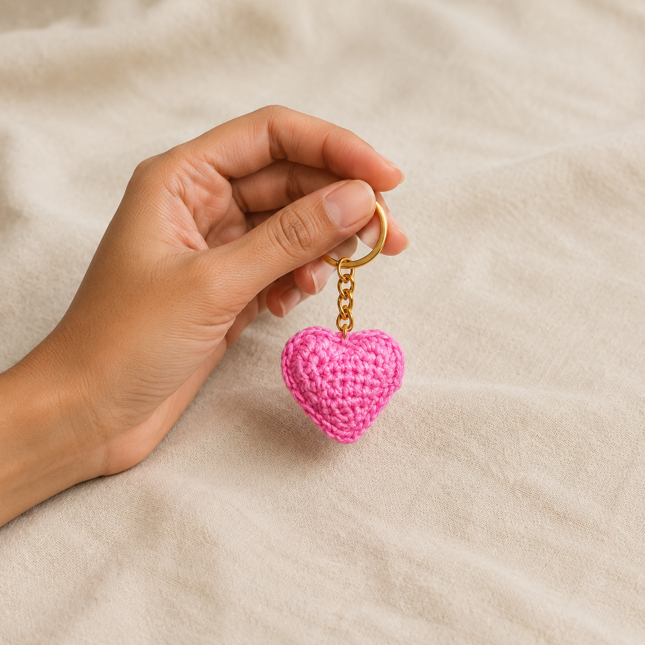 Crochet Heart Keychain - view 4