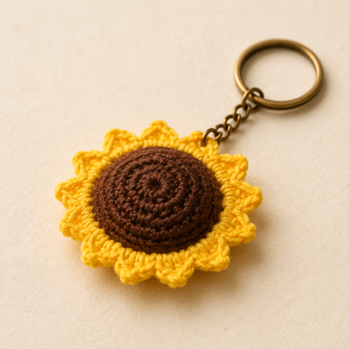 Crochet Sunflower Keychain - view 2