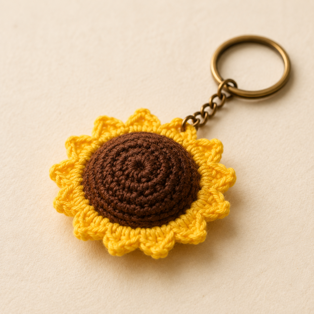 Crochet Sunflower Keychain - view 2