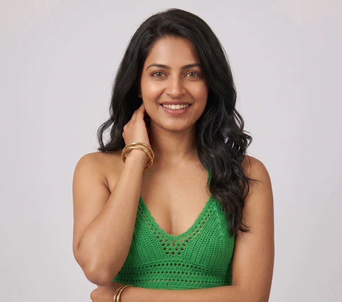 Green Crochet Crop Top — view 5