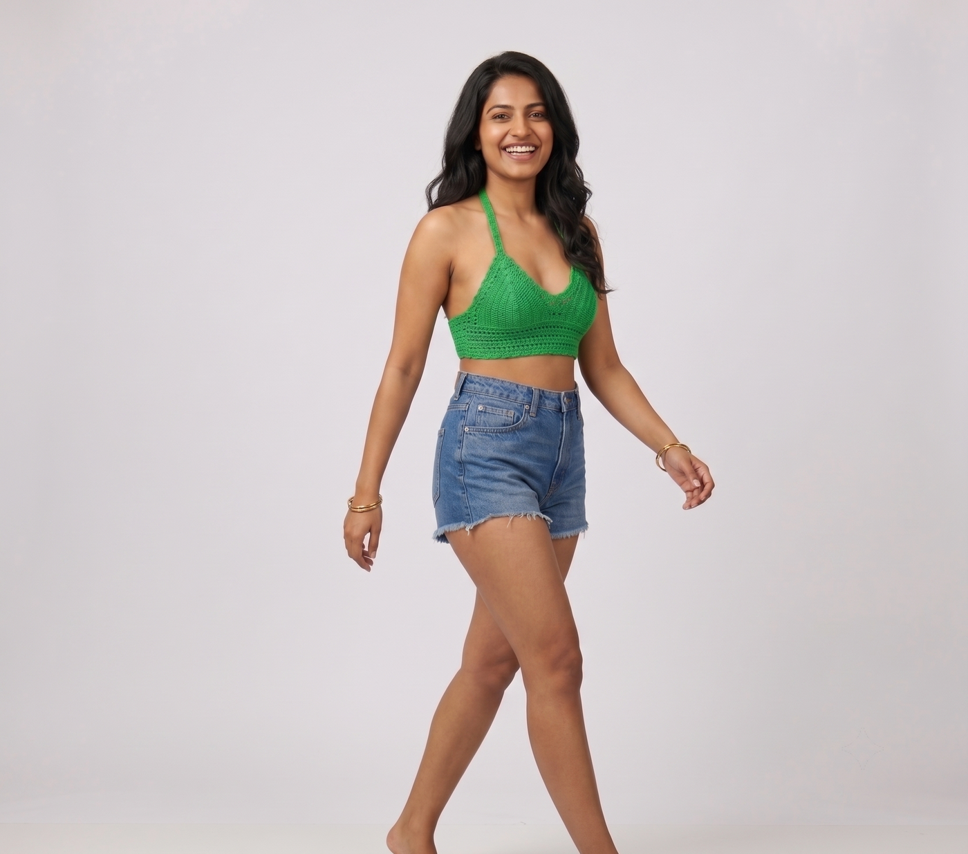 Green Crochet Crop Top — view 4
