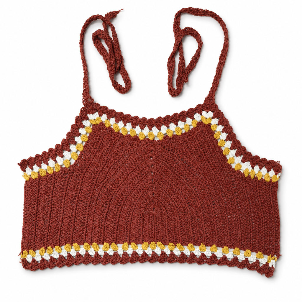 Crochet Floral Trim Crop Top — view 6
