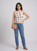 Floral Granny Square Crochet Top — view 3