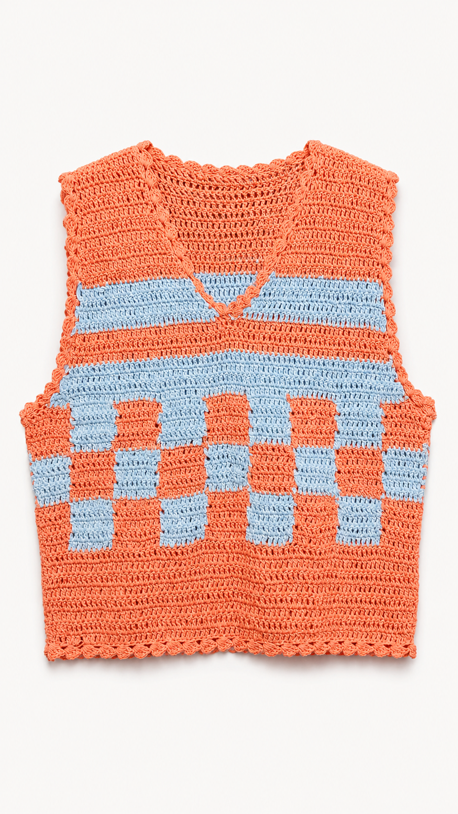 Crochet Checkered Sleeveless Top — view 5