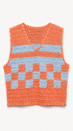 Crochet Checkered Sleeveless Top — view 5