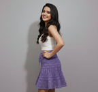 Handmade Mini Skirt with Adjustable Drawstring Waist | Purple