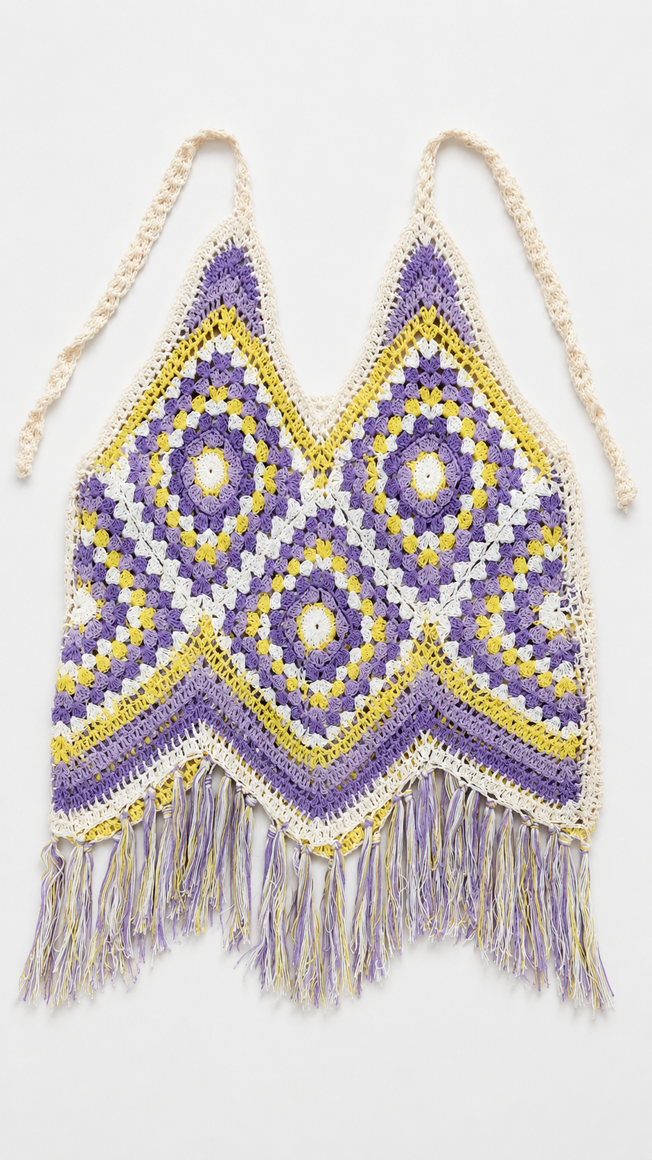 Crochet Floral Fringe Halter Top — view 5