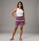 Navy crochet shorts with pink Fair Isle pattern, handmade in Narsapuram