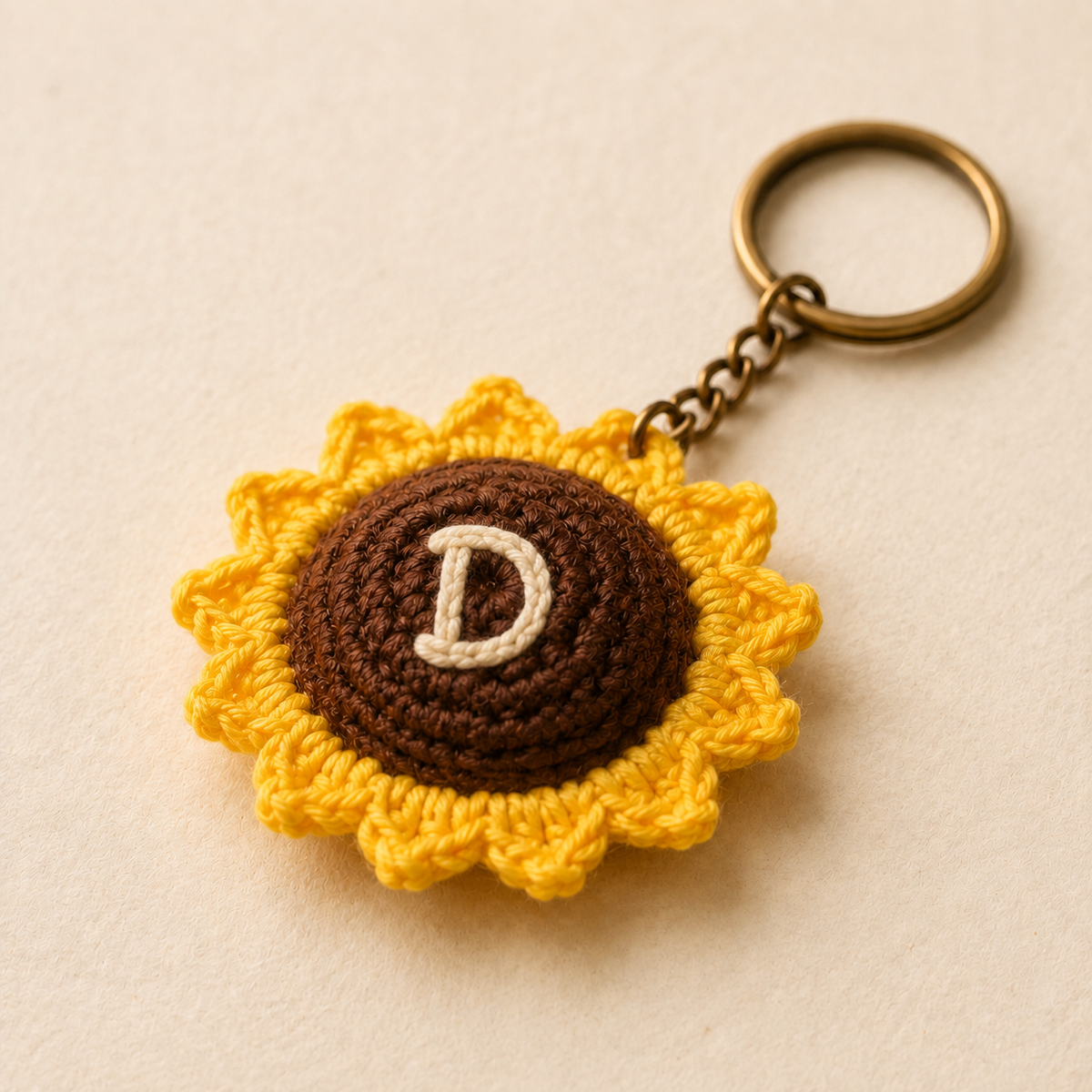 Crochet Sunflower Keychain