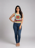 Multicolor Mandala Crochet Tank Top — view 2