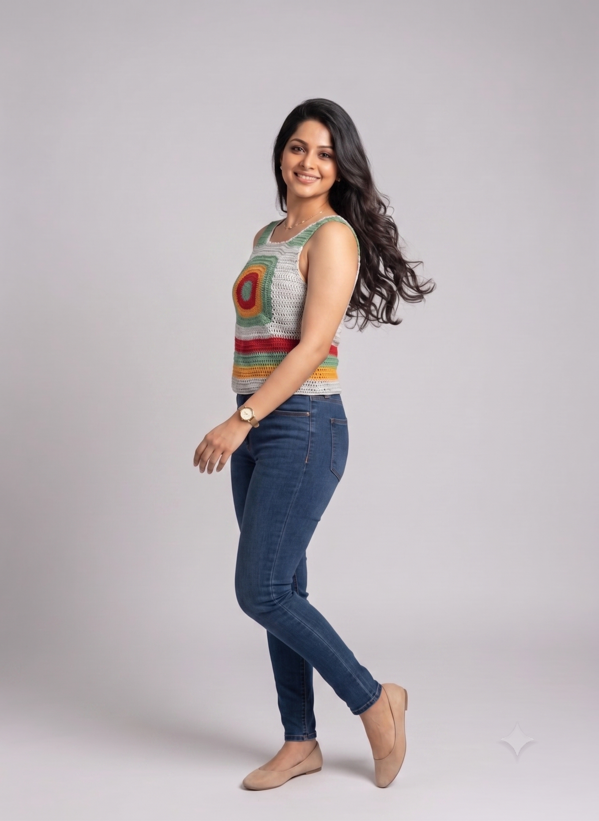 Multicolor Mandala Crochet Tank Top — view 3