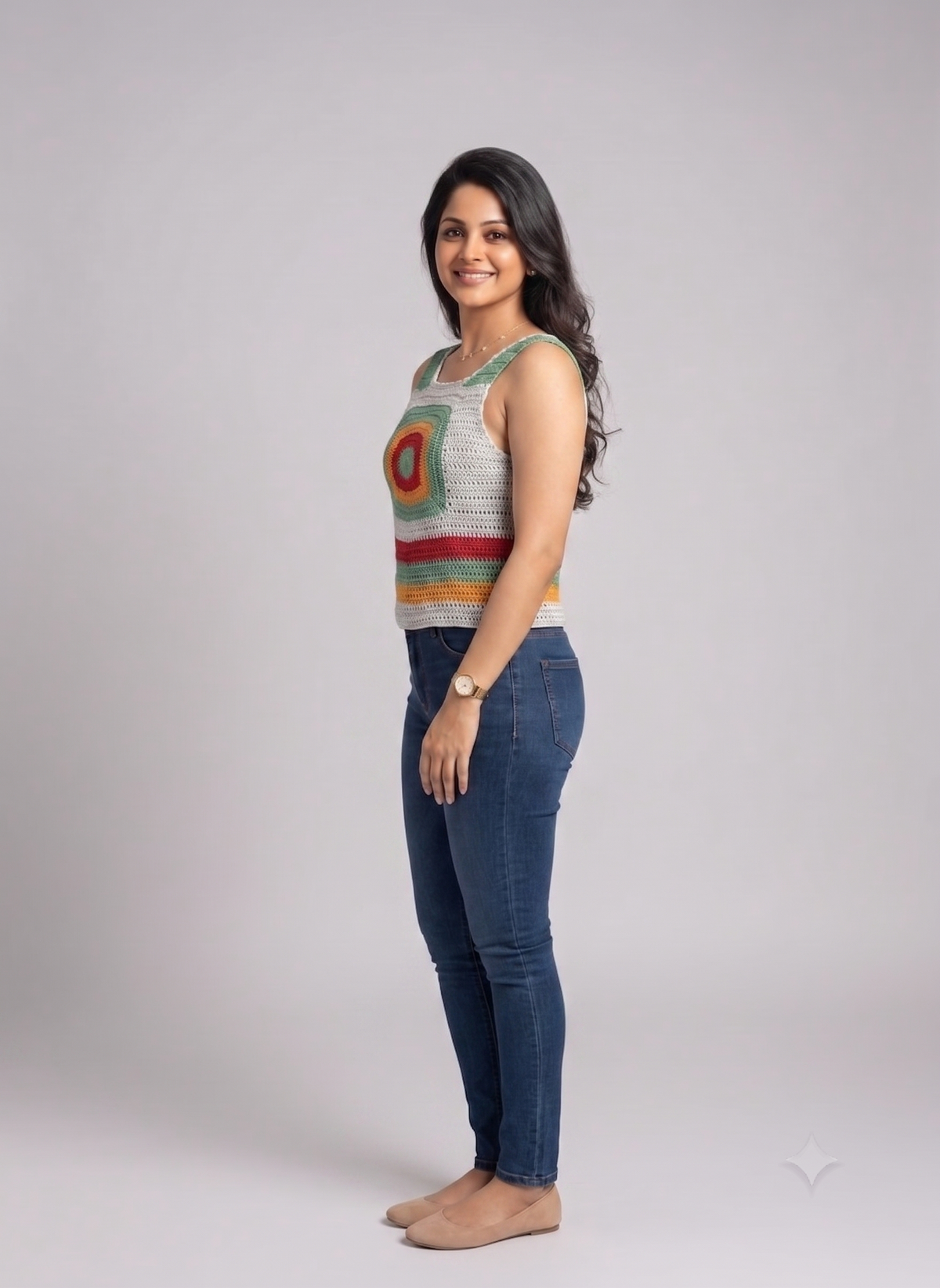 Multicolor Mandala Crochet Tank Top — view 4