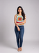 Multicolour mandala crochet tank top in green, orange and cream, handmade in Narsapuram