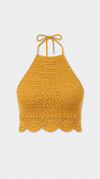 Crochet Scallop Halter Top — view 5