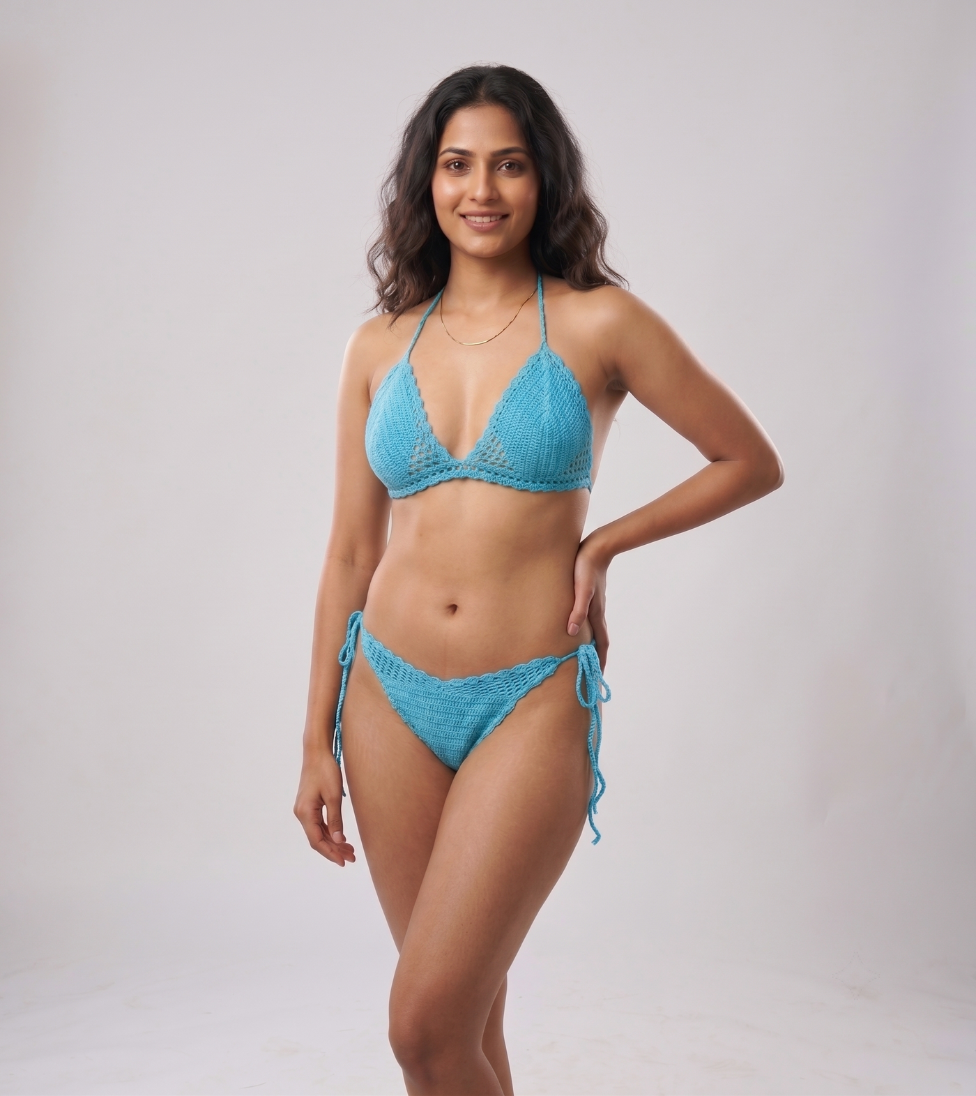 Blue Crochet Bikini Set — view 2