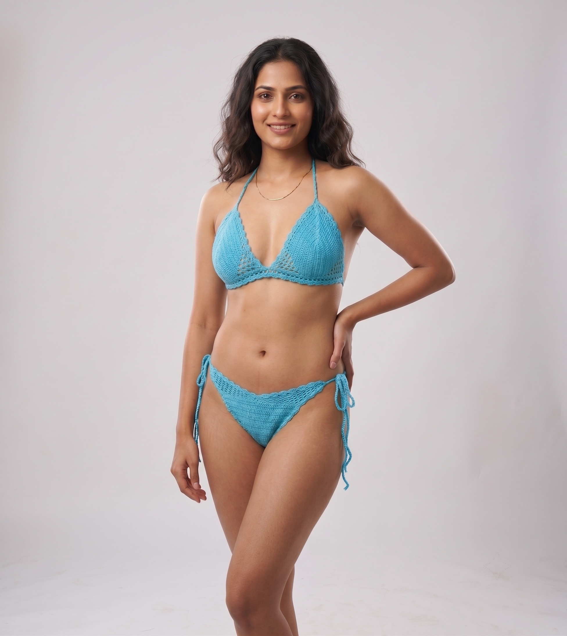Blue Crochet Bikini Set — view 2