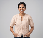 Cream Crochet Cardigan — view 2